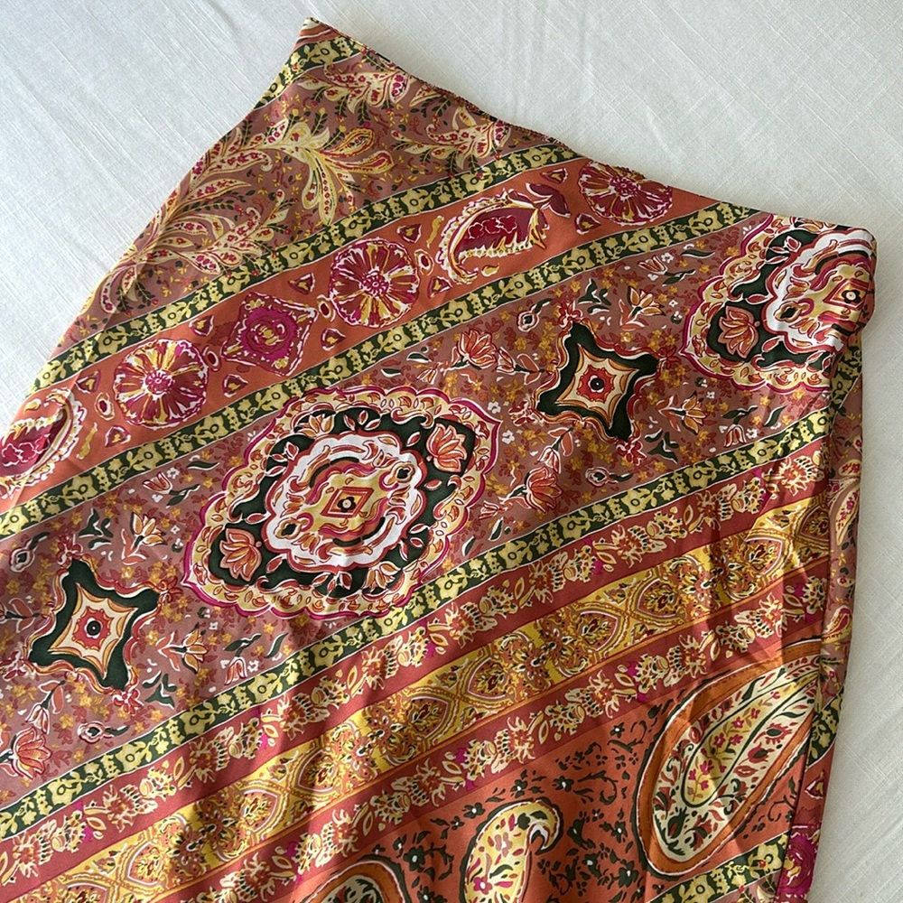 midi bias silk skirt